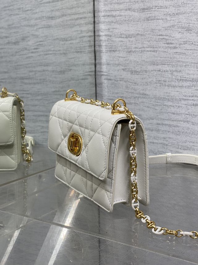 Dior original calfskin mini caro bag M9240 white