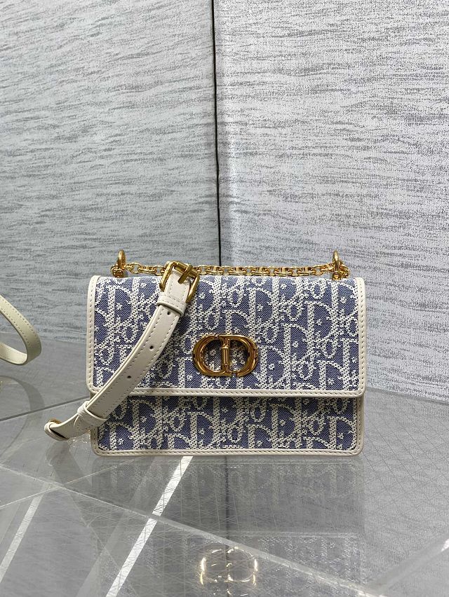 Dior original cotton mini caro bag M9240 blue
