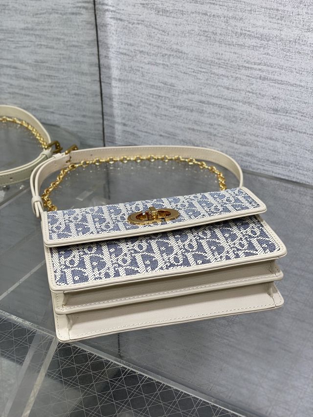 Dior original cotton mini caro bag M9240 blue