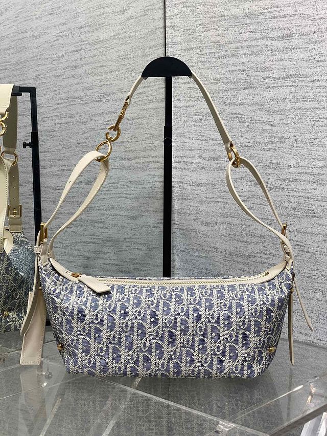 Dior original cotton small D-Journey bag M2416 blue