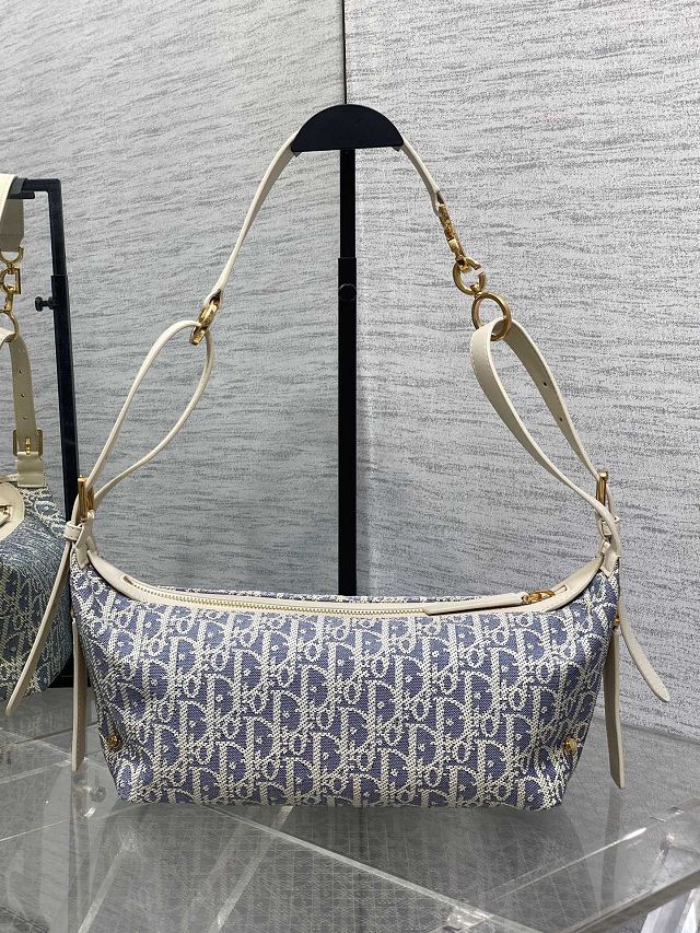 Dior original cotton small D-Journey bag M2416 blue