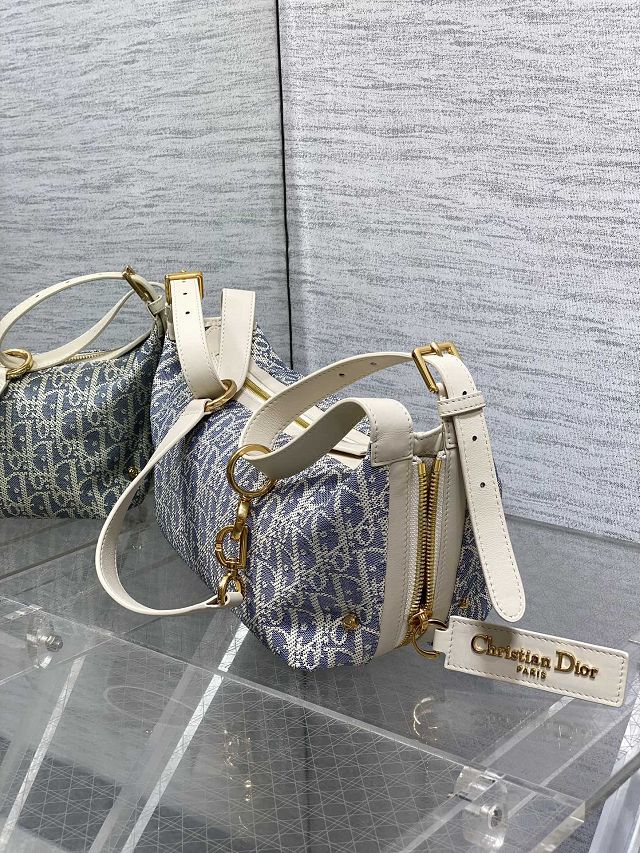 Dior original cotton small D-Journey bag M2416 blue
