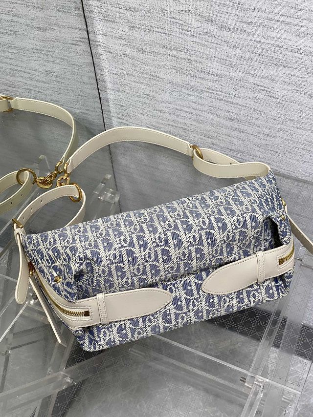 Dior original cotton small D-Journey bag M2416 blue