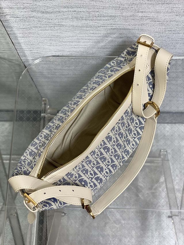 Dior original cotton small D-Journey bag M2416 blue