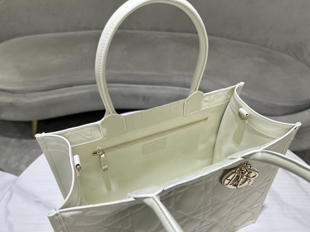 Dior original calfskin medium book tote bag M1324 white