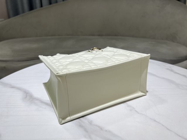 Dior original calfskin small book tote bag M1325 white
