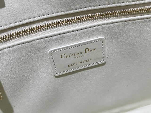 Dior original calfskin small book tote bag M1325 white