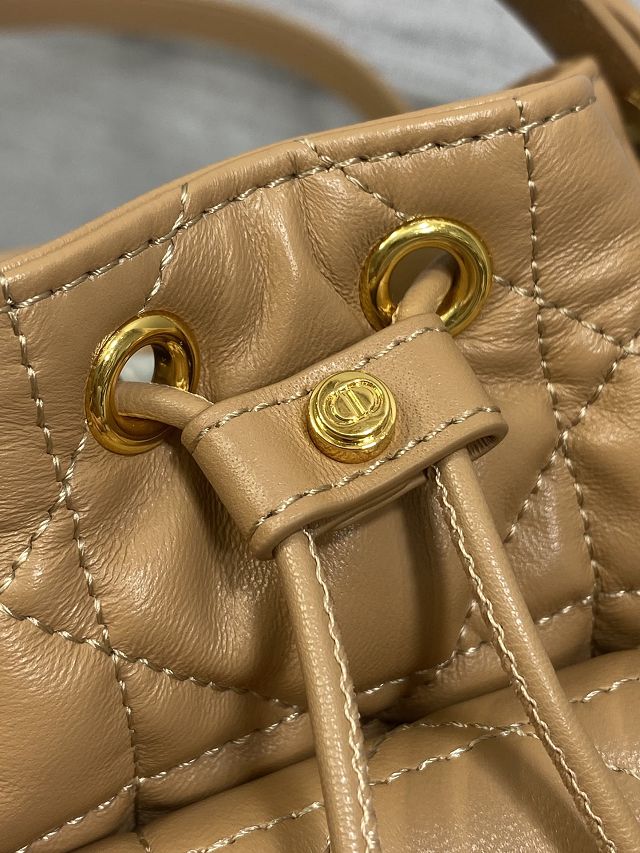 Dior original lambskin mini caro bucket bag M3369 brown