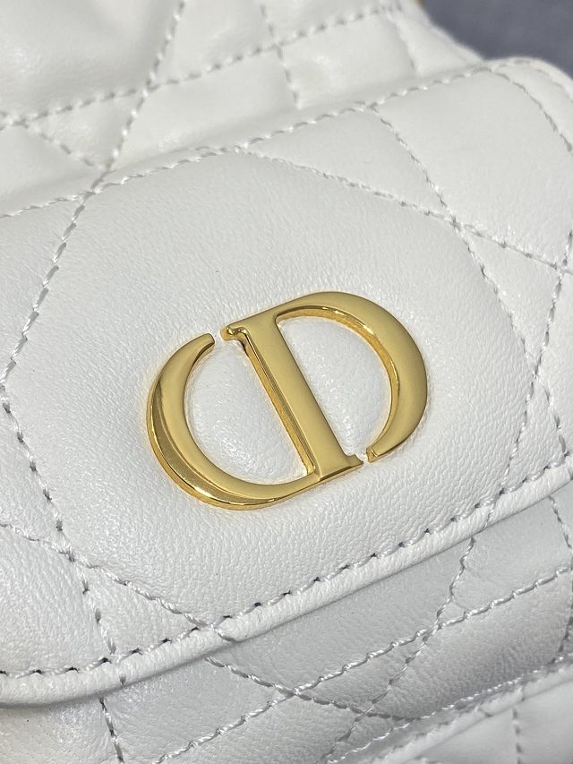 Dior original lambskin mini caro bucket bag M3369 white