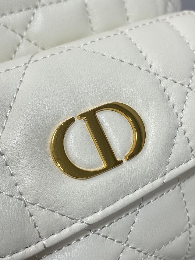 Dior original lambskin small caro bucket bag M3372 white