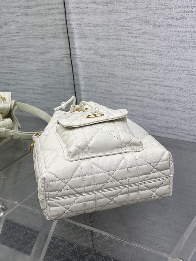 Dior original lambskin small caro bucket bag M3372 white