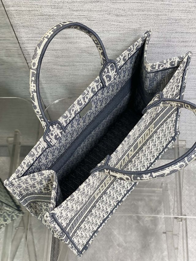 Dior original cotton large book tote bag M1286 blue