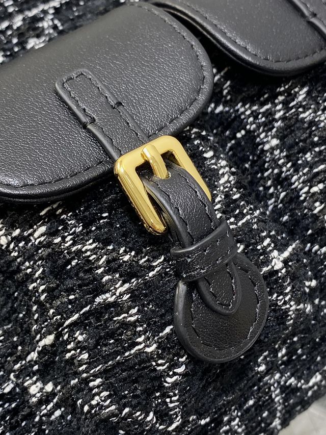 Dior original tweed medium caro backpack M6301 black