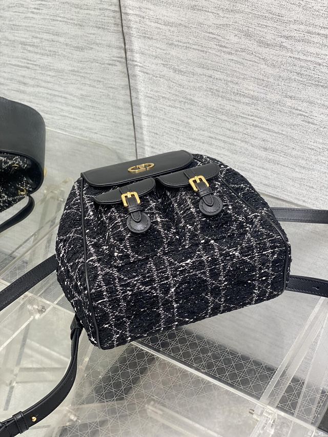 Dior original tweed medium caro backpack M6301 black