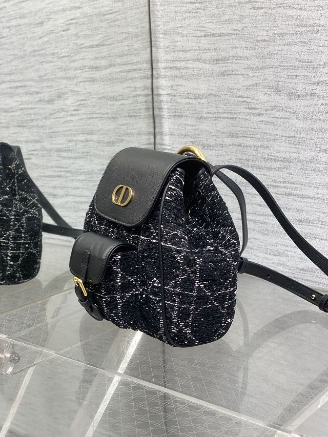 Dior original tweed small caro backpack M6302 black