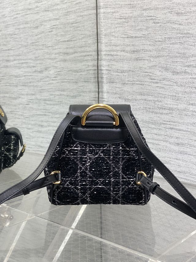 Dior original tweed small caro backpack M6302 black