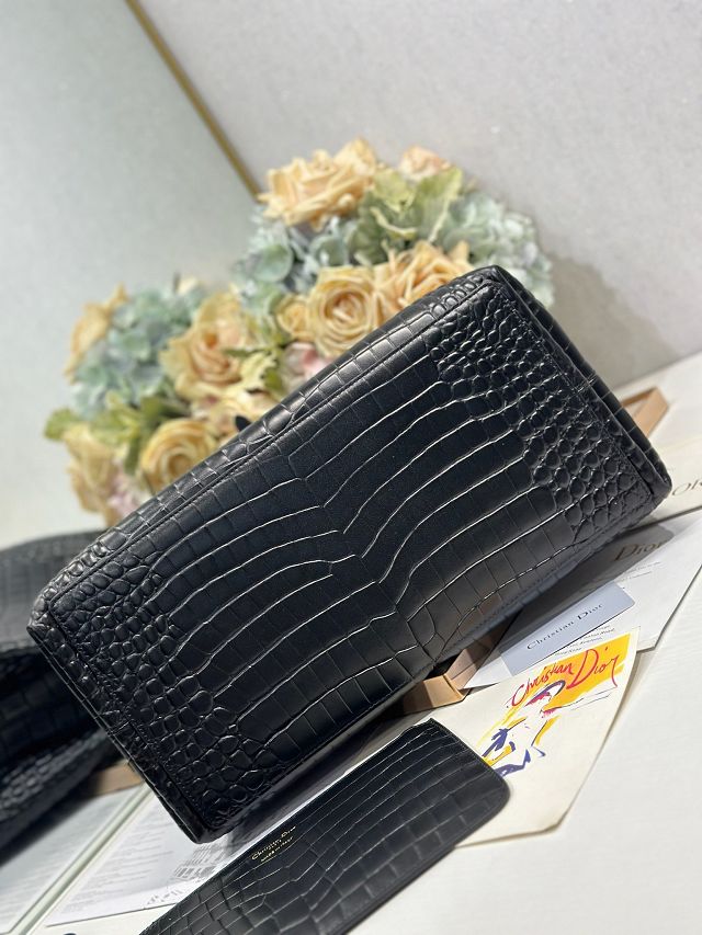 Dior original crocodile calfskin large toujours bag M2833 black