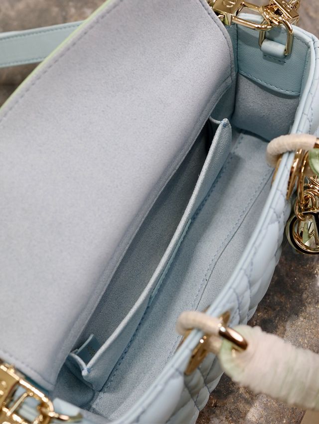 Dior original lambskin medium lady D-joy bag M0540 blue&green