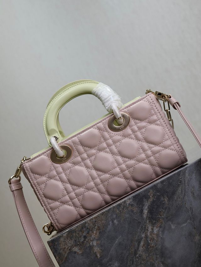 Dior original lambskin medium lady D-joy bag M0540 pink&green