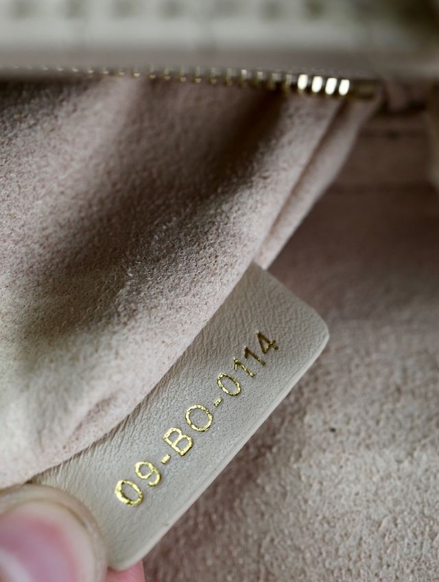 Dior original lambskin mini lady bag M0505 beige&white