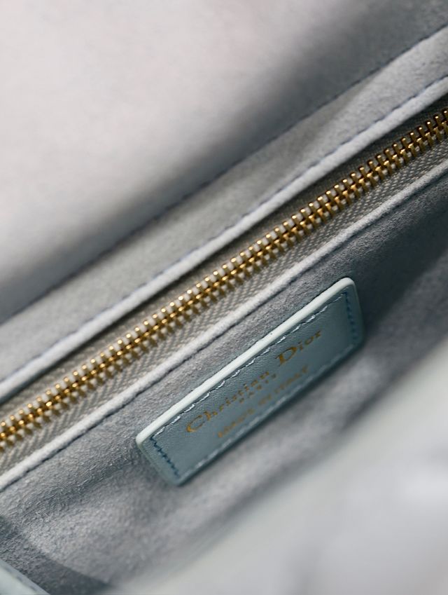 Dior original lambskin mini lady bag M0505 blue&green