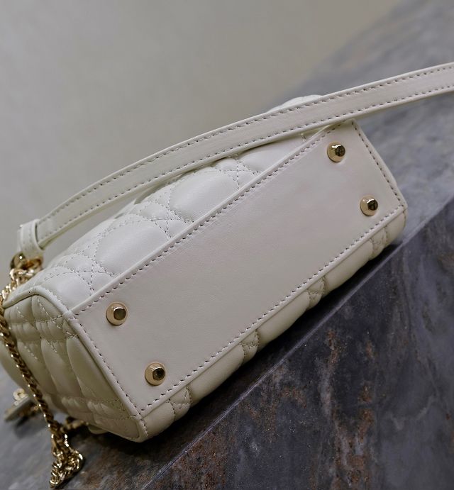 Dior original lambskin mini lady bag M0505 white&black