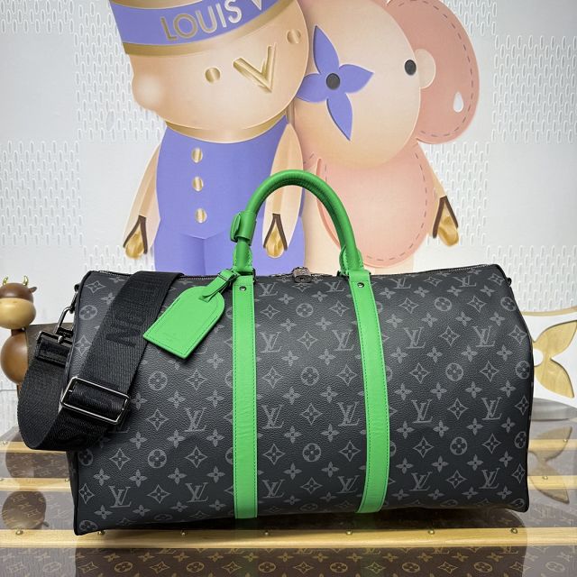 Louis vuitton original monogram eclipse keepall 50 M46773 green