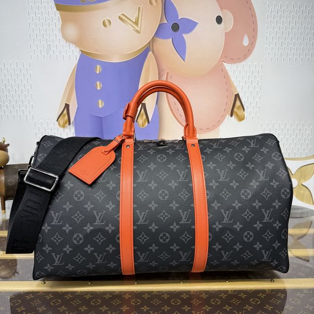 Louis vuitton original monogram eclipse keepall 50 M46773 orange