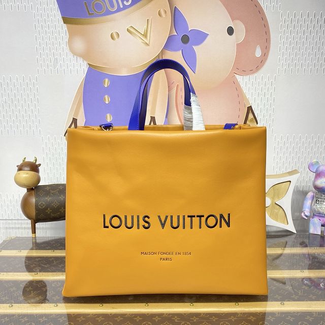 Louis vuitton origianl calfskin shopper bag m24457 yellow