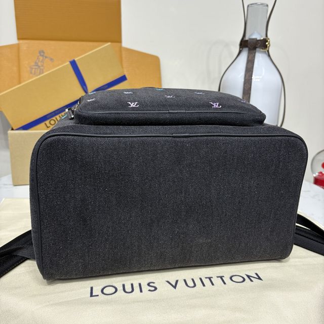 Louis vuitton original denim montsouris backpack M14135 black