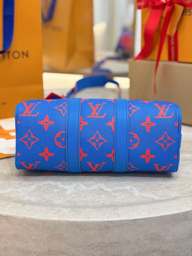 Louis vuitton original monogram canvas keepall 25 M14989 blue