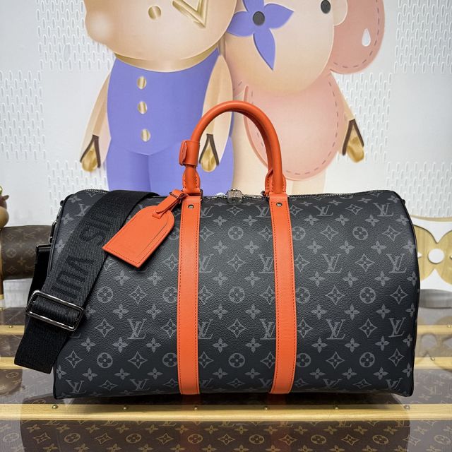 Louis vuitton original monogram eclipse keepall 45 M15251 orange