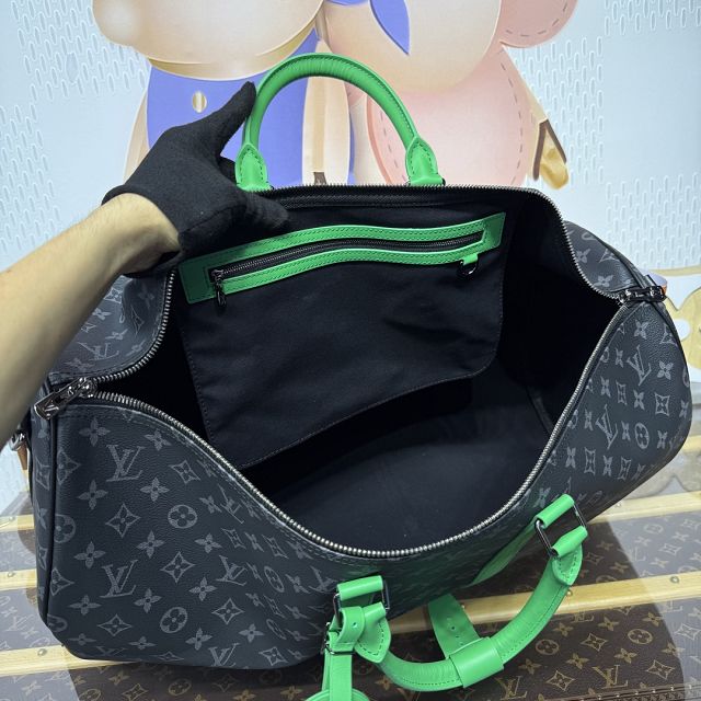 Louis vuitton original monogram eclipse keepall 55 M15253 green