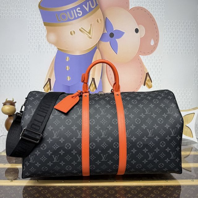 Louis vuitton original monogram eclipse keepall 55 M15253 orange