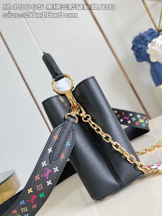 Louis vuitton original calfskin capucines BB handbag M11343 black