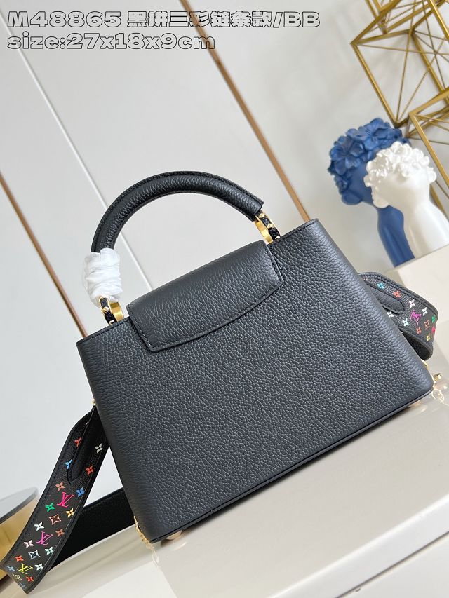 Louis vuitton original calfskin capucines BB handbag M11343 black