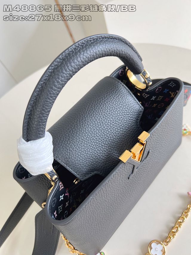 Louis vuitton original calfskin capucines BB handbag M11343 black