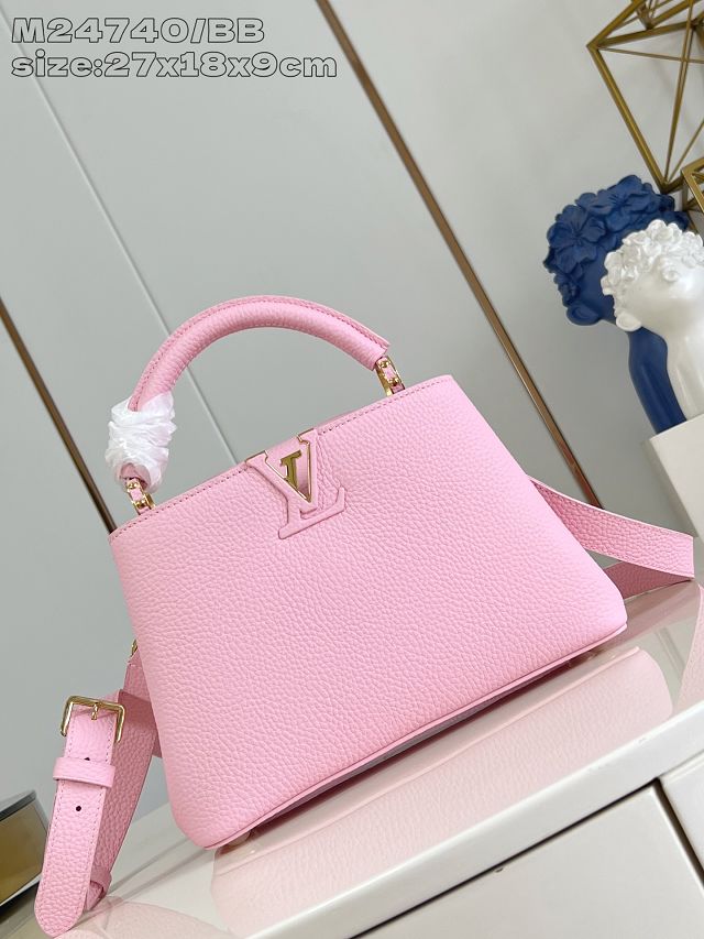 Louis vuitton original calfskin capucines BB handbag M58671 pink