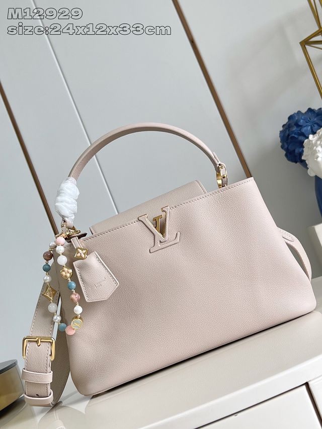 Louis vuitton original calfskin capucines MM souple M12929 black