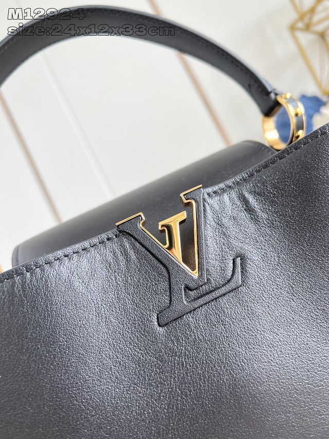 Louis vuitton original calfskin capucines MM souple M12927 black