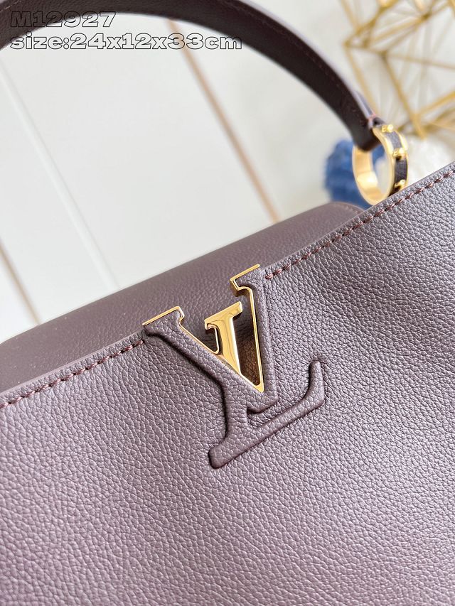 Louis vuitton original calfskin capucines MM souple M12927 chocolate