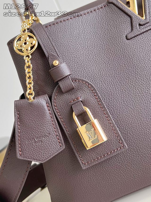 Louis vuitton original calfskin capucines MM souple M12927 chocolate