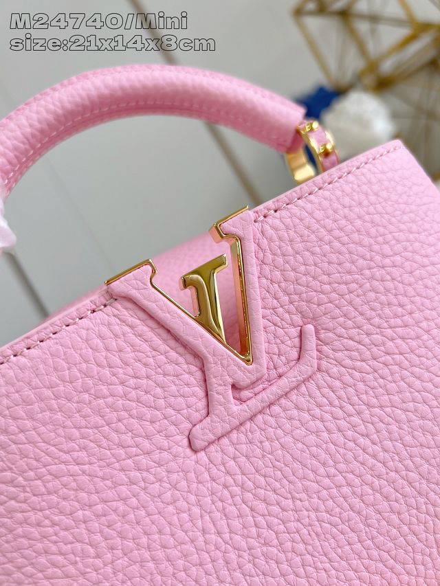 Louis vuitton original calfskin capucines mini handbag M48865 pink