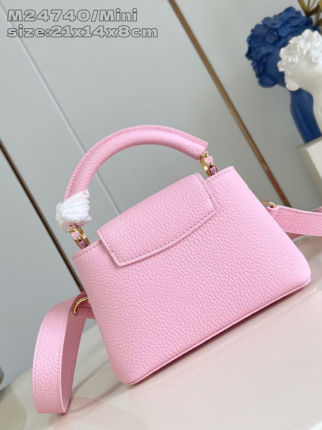 Louis vuitton original calfskin capucines mini handbag M48865 pink