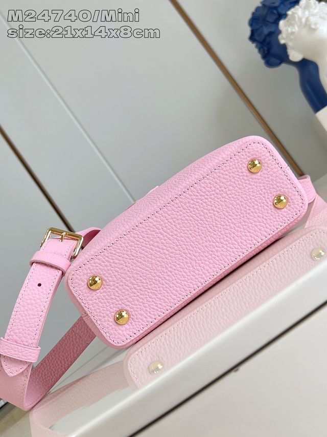 Louis vuitton original calfskin capucines mini handbag M48865 pink