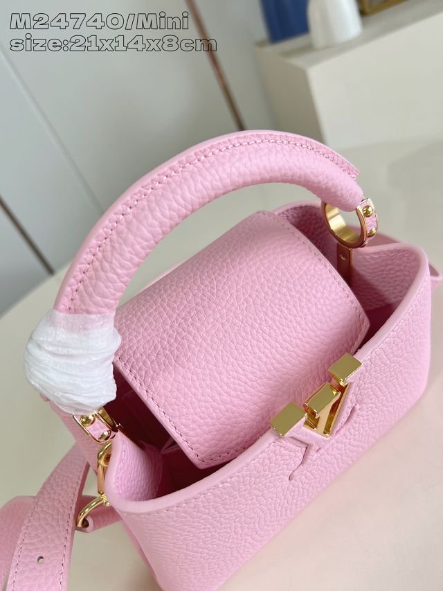 Louis vuitton original calfskin capucines mini handbag M48865 pink