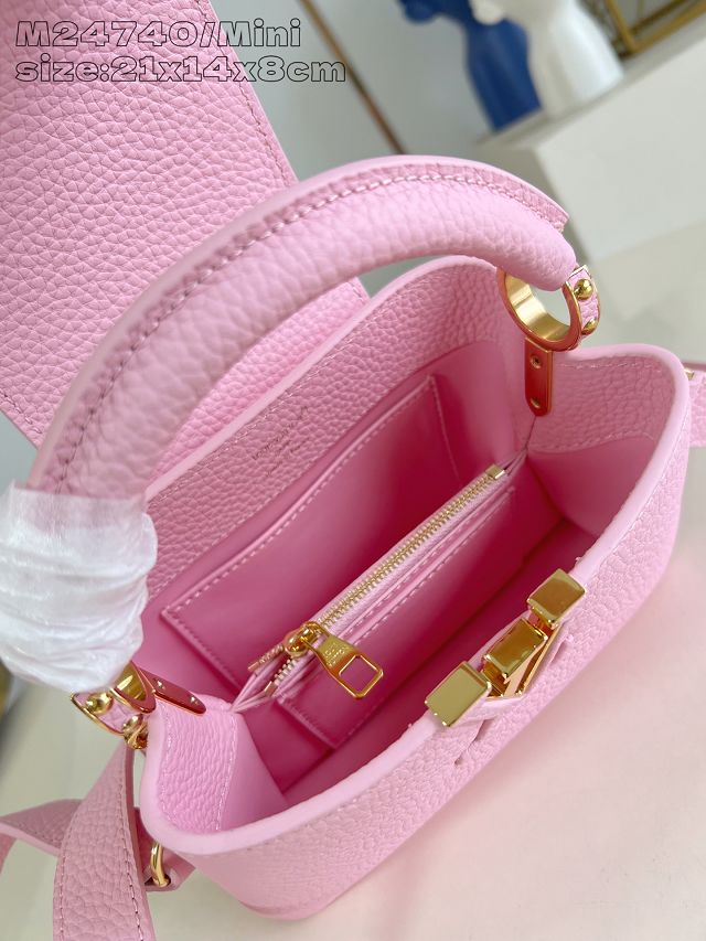 Louis vuitton original calfskin capucines mini handbag M48865 pink
