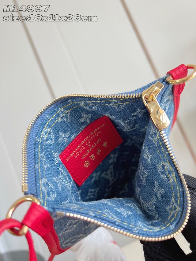 Louis vuitton original denim neverfull inside out BB M14997 red