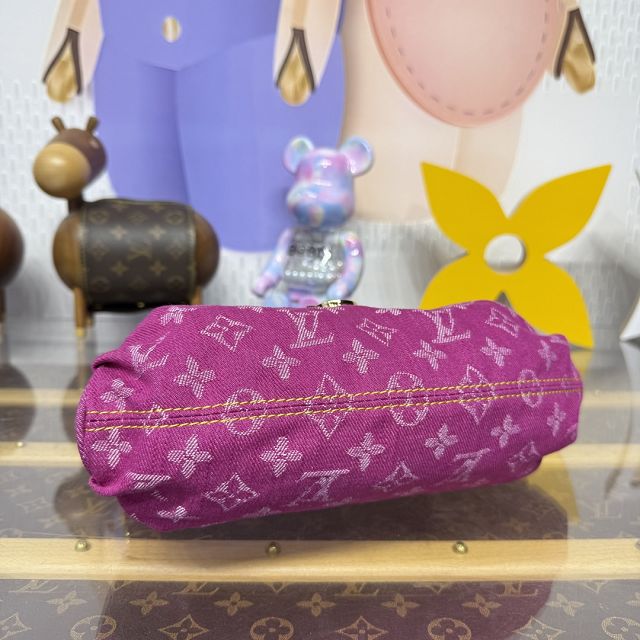 Louis vuitton original denim shoulder bag M95216 rose red