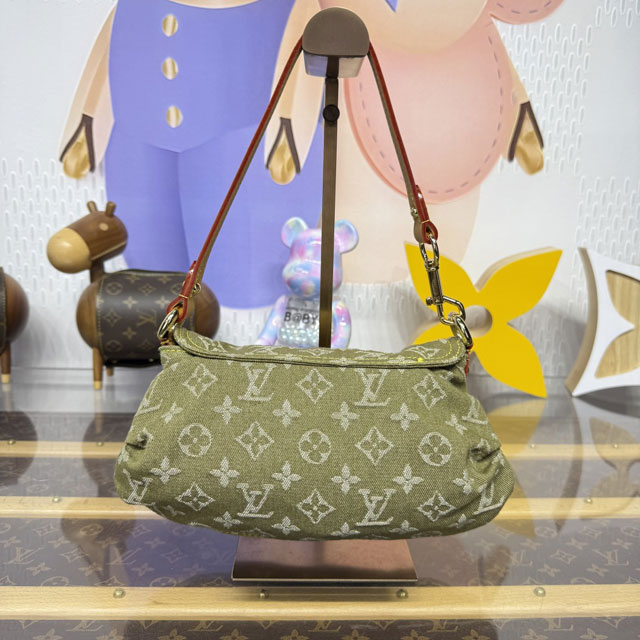 Louis vuitton original denim shoulder bag M95217 green